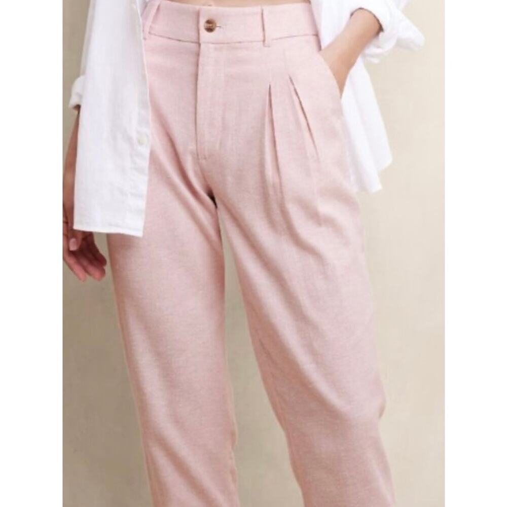 Banana Republic Linen Herringbone Pleated Pant - Picture 2 of 7